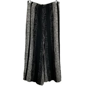 Cameo & Co Wide Leg Pull On Pants Multi Print Stripe Cropped Boho Beach Spring M